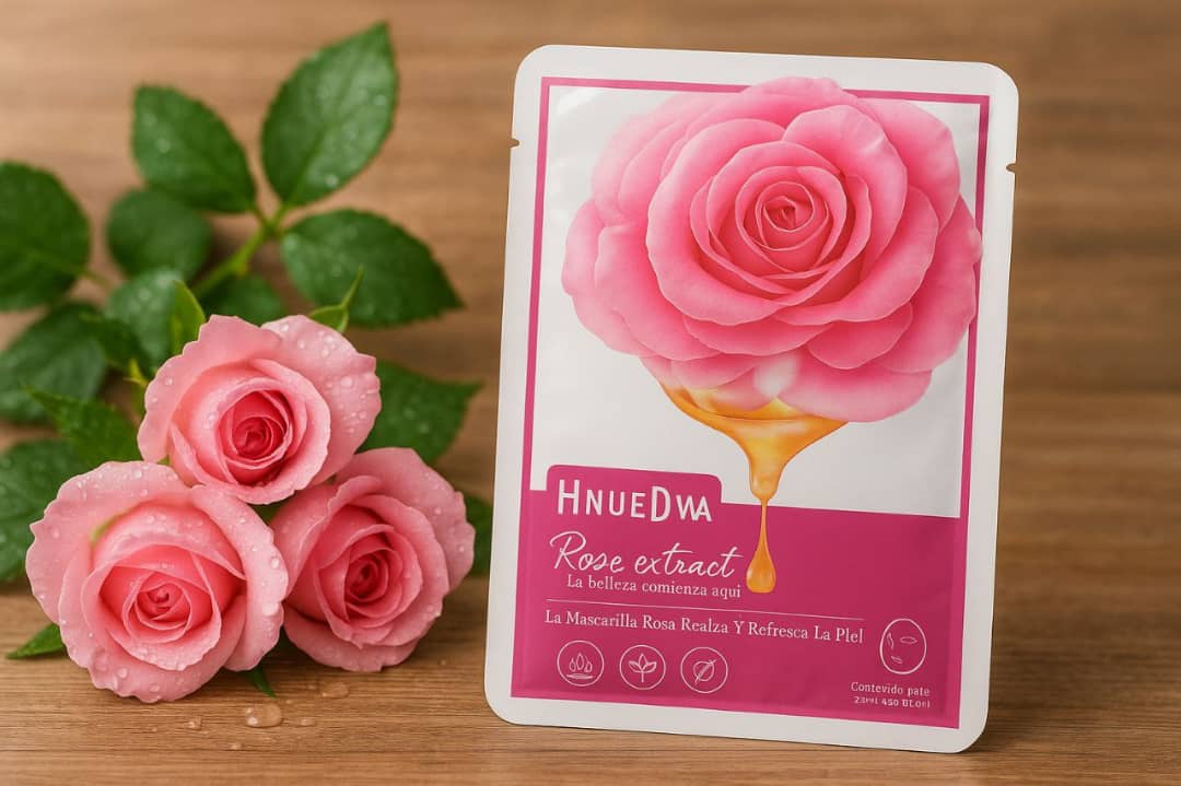 ماسک ورقه ای صورت با عصاره گل رز برند HNUEDWA