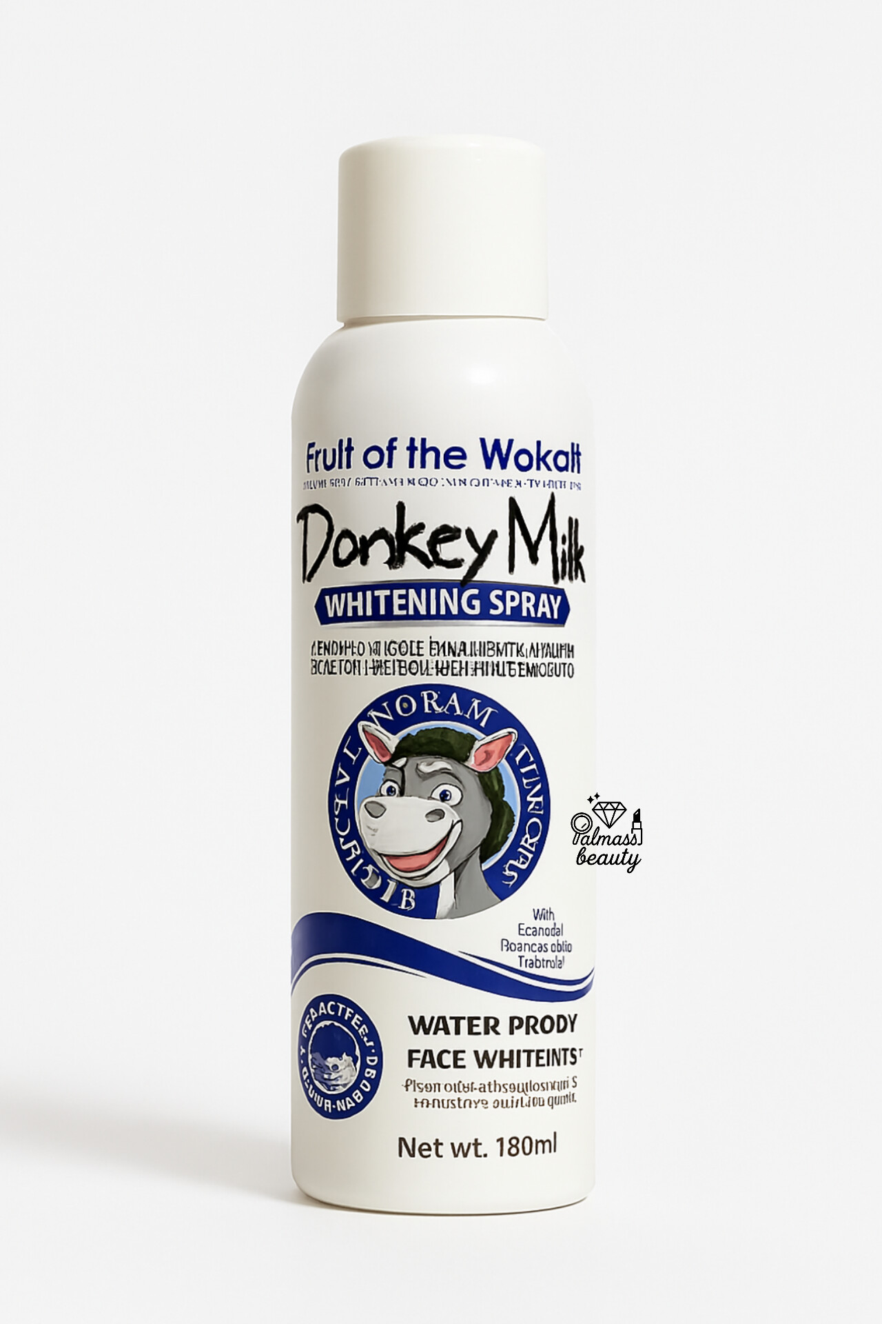 اسپری روشن‌کننده و ضد آفتاب صورت با شیر الاغ از برند Fruit of the Wokali است.