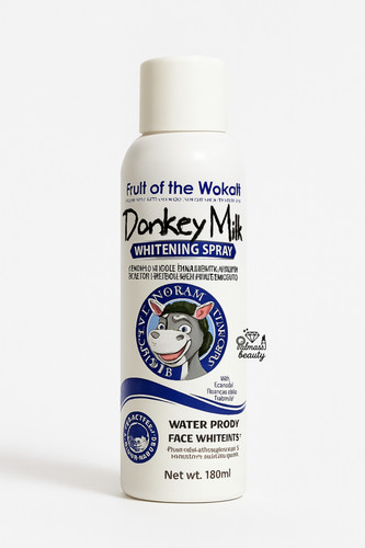 اسپری روشنکننده و ضد آفتاب صورت با شیر الاغ از برند Fruit of the Wokali است.