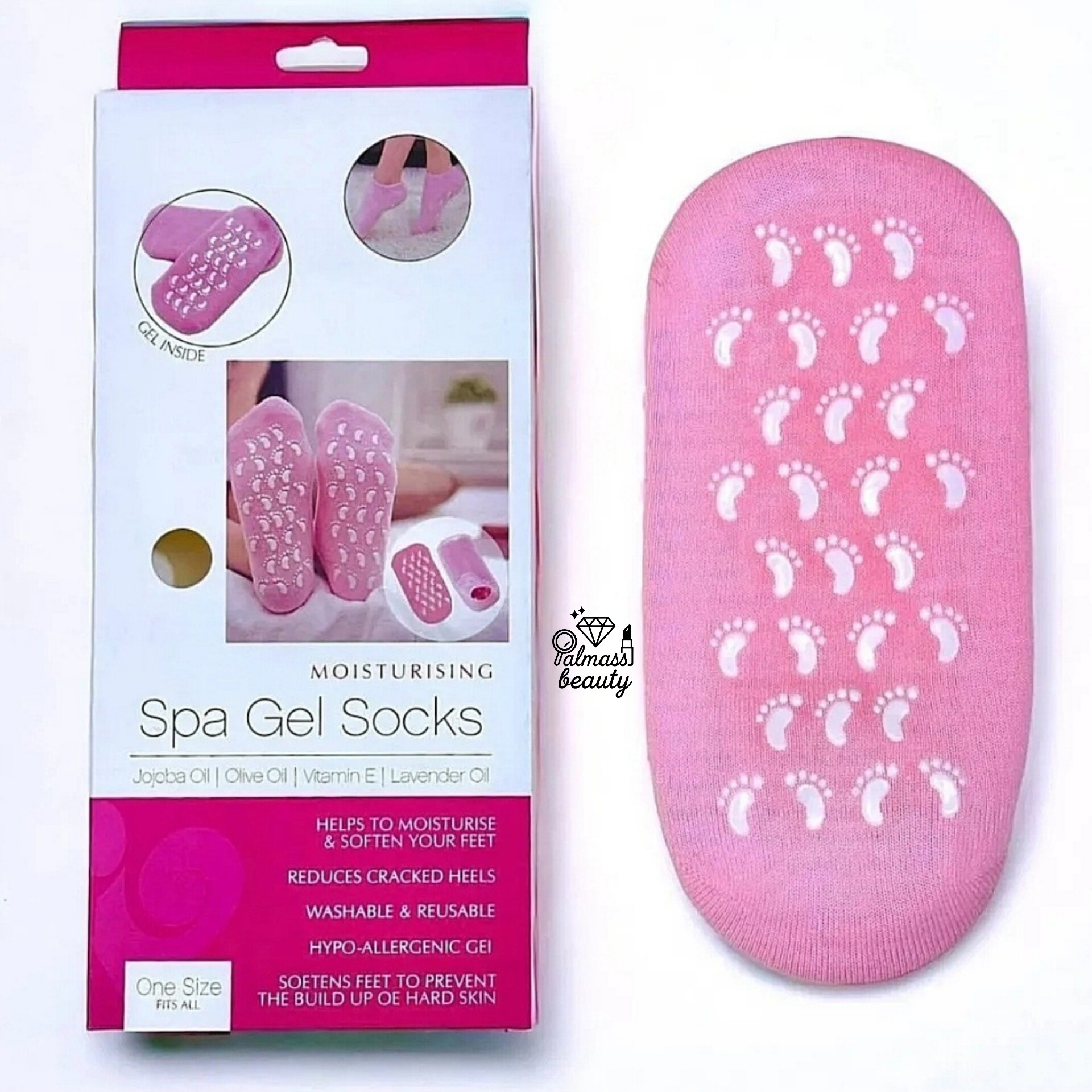 جوراب سیلیکونی مراقبت و ضد ترک پا Spa Gel Socks اورجینال
